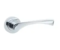 JV504PC Frelan Hardware Jedo Twirl Door Handles on Rose Polished Chrome