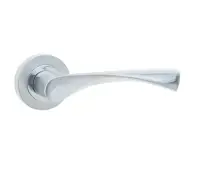 JV504PCSC Frelan Hardware Jedo Twirl Door Handles on Rose Polished Chrome/Satin Chrome