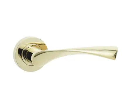 Click Here To Enlarge This Photo Of JV504PVD Frelan Hardware Jedo Twirl Door Handles on Rose Polished Brass