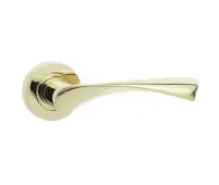 JV504PVD Frelan Hardware Jedo Twirl Door Handles on Rose Polished Brass