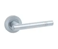 JV507SC Frelan Hardware Jedo Kudos Door Handles on Rose Satin Chrome