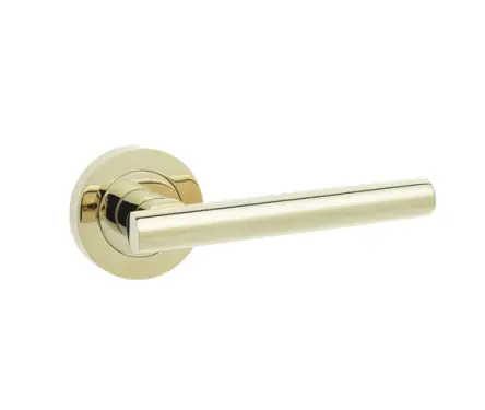 Click Here To Enlarge This Photo Of JV508PVD Frelan Hardware Jedo Petra Door Handles on Rose Polished Brass