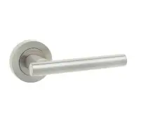 JV508SN Frelan Hardware Jedo Petra Door Handles on Rose Satin Nickel