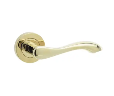 Click Here To Enlarge This Photo Of JV509PVD Frelan Hardware Jedo Gamma Door Handles on Rose Polished Brass