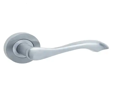 Click Here To Enlarge This Photo Of JV509SC Frelan Hardware Jedo Gamma Door Handles on Rose Satin Chrome