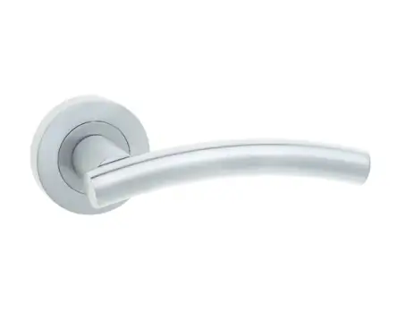 Click Here To Enlarge This Photo Of JV520SC Frelan Hardware Jedo Curve Door Handles on Rose Satin Chrome