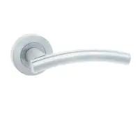 JV520SC Frelan Hardware Jedo Curve Door Handles on Rose Satin Chrome