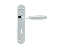 JV531PCSC Frelan Hardware Jedo Stylo Suite Door Handles on Lockplate Polished Chrome/Satin Chrome