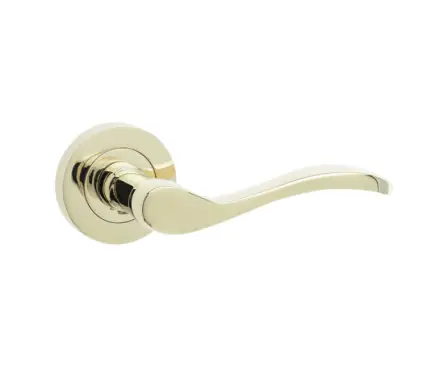 Click Here To Enlarge This Photo Of JV550PVD Frelan Hardware Jedo Turin Door Handles on Rose Polished Brass