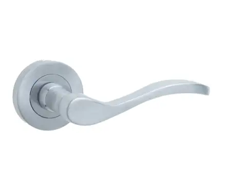 Click Here To Enlarge This Photo Of JV550SC Frelan Hardware Jedo Turin Door Handles on Rose Satin Chrome