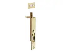 JV5640APB Frelan Hardware Jedo Brass Slide Action Flush Bolt 102mm x 16mm Polished Brass