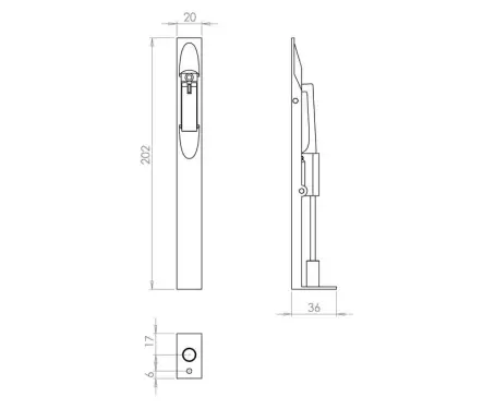 Click Here To Enlarge This Photo Of JV5640CPB Frelan Hardware Jedo Brass Lever Action Flush Bolt 200mm x 19mm Polished Brass