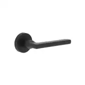 JV600MB Frelan Hardware Jedo 'Jet' Nero Lever Handles on Round Rose Matt Black