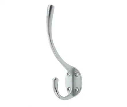 Click Here To Enlarge This Photo Of JV60SC Frelan Hardware Jedo Solid Brass Hat & Coat Hook 142mm Satin Chrome