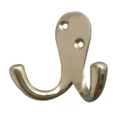 JV62PB Frelan Hardware Jedo Double Robe Hook 53mm Polished Brass