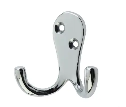Click Here To Enlarge This Photo Of JV62PC Frelan Hardware Jedo Double Robe Hook 53mm Polished Chrome