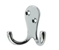 JV62PC Frelan Hardware Jedo Double Robe Hook 53mm Polished Chrome