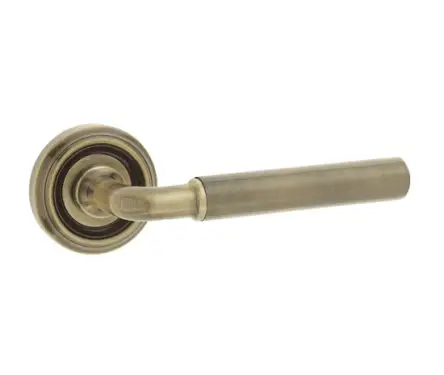 Click Here To Enlarge This Photo Of JV650AB Frelan Hardware Jedo Elise Door Handles on Rose Antique Brass