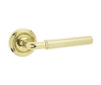 JV650PB Frelan Hardware Jedo Elise Door Handles on Rose Polished Brass