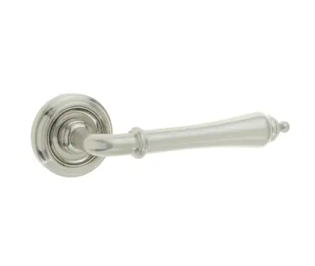 Click Here To Enlarge This Photo Of JV651SN Frelan Hardware Jedo Camille Door Handles on Rose Satin Nickel
