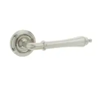 JV651SN Frelan Hardware Jedo Camille Door Handles on Rose Satin Nickel
