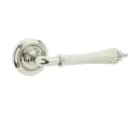 JV652PN Frelan Hardware Jedo Giselle Door Handles on Rose Polished Nickel