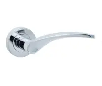 JV690PC Frelan Hardware Jedo Monaco Door Handles on Rose Polished Chrome