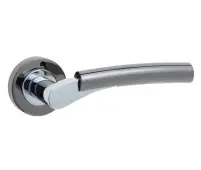 JV760PCBN Frelan Hardware Jedo Arkus Door Handles on Rose Polished Chrome/Polished Black Nickel
