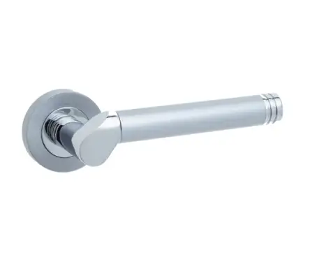 Click Here To Enlarge This Photo Of JV765PCSC Frelan Hardware Jedo Octavia Door Handles on Rose Polished Chrome/Satin Chrome