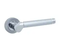 JV765PCSC Frelan Hardware Jedo Octavia Door Handles on Rose Polished Chrome/Satin Chrome