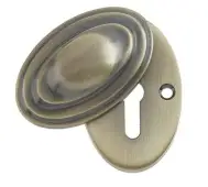 JV76AB Frelan Hardware Jedo Lined Oval Covered Escutcheon 36x55mm Antique Brass