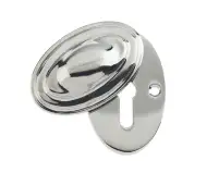 JV76PN Frelan Hardware Jedo Lined Oval Covered Escutcheon 36x55mm Polished Nickel