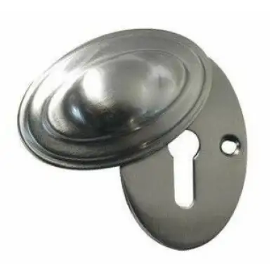 Click Here To Enlarge This Photo Of JV76SN Frelan Hardware Jedo Lined Oval Covered Escutcheon 36x55mm Satin Nickel