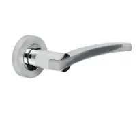JV780PCSC Frelan Hardware Jedo Modena Door Handles on Rose Polished Chrome/Satin Chrome