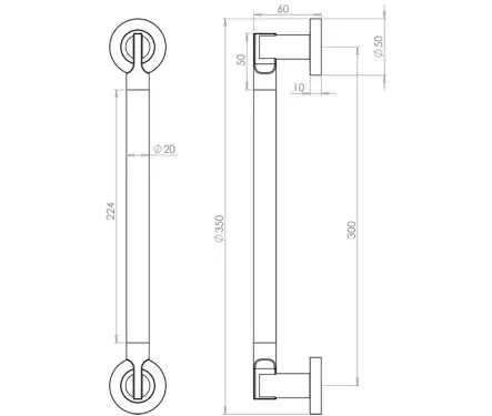 Click Here To Enlarge This Photo Of JV792PCSC Frelan Hardware Jedo Lydia Pull Handle 305mm Polished Chrome / Satin Chrome