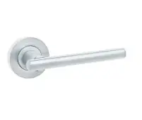 JV843SC Frelan Hardware Jedo Rosetta Door Handles on Rose Satin Chrome