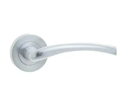 Click Here To Enlarge This Photo Of JV844SC Frelan Hardware Jedo Opal Door Handles on Rose Satin Chrome