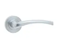 JV844SC Frelan Hardware Jedo Opal Door Handles on Rose Satin Chrome