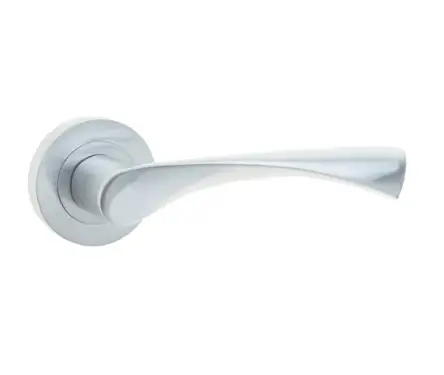 Click Here To Enlarge This Photo Of JV845SC Frelan Hardware Jedo Comet Door Handles on Rose Satin Chrome