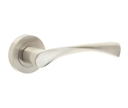 Click Here To Enlarge This Photo Of JV845SN Frelan Hardware Jedo Comet Door Handles on Rose Satin Nickel