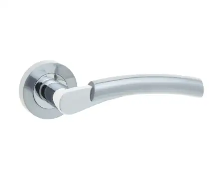 Click Here To Enlarge This Photo Of JV860PCSC Frelan Hardware Jedo Capri Door Handles on Rose Polished Chrome/Satin Chrome