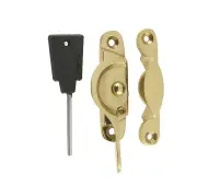 JV89LPB Frelan Hardware Jedo Narrow Locking Fitch Fastener 65mm Polished Brass