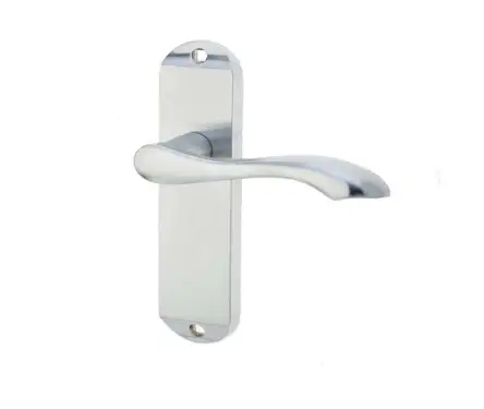 Click Here To Enlarge This Photo Of JV921SC Frelan Hardware Jedo Broadway Suite Door Handles on Latchplate Satin Chrome