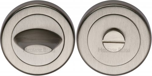 Click Here To Enlarge This Photo Of V4043-SN Heritage Brass Thumbturn & Emergency Release Satin Nickel Finish