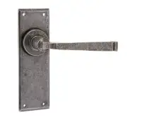 VF101 Frelan Hardware Valley Forge Pewter Door Handles on Latchplate