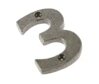 VF15-3 Frelan Hardware Valley Forge Pewter Door Numeral No.3
