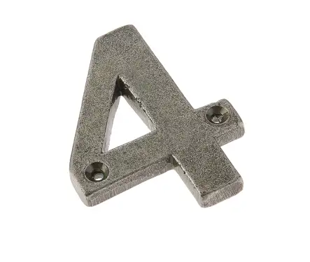 Click Here To Enlarge This Photo Of VF15-4 Frelan Hardware Valley Forge Pewter Door Numeral No.4