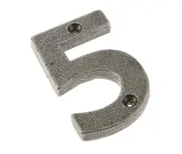 VF15-5 Frelan Hardware Valley Forge Pewter Door Numeral No.5