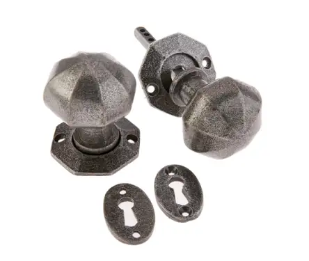 Click Here To Enlarge This Photo Of VF4 Frelan Hardware Valley Forge Pewter Octagonal Mortice Door Knobs