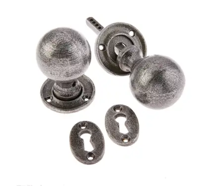 Click Here To Enlarge This Photo Of VF48 Frelan Hardware Valley Forge Pewter Round Mortice Door Knobs